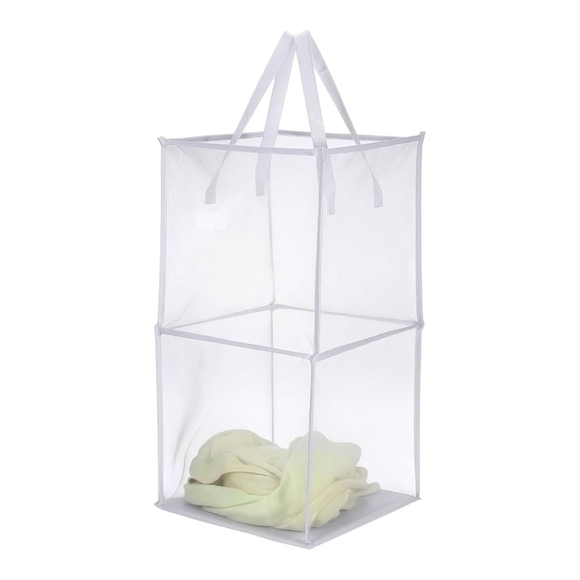 Laundry Hamper Collapsible Mesh Laundry Hamper Polyester Foldable Laundry Bag - Picture 2 of 10